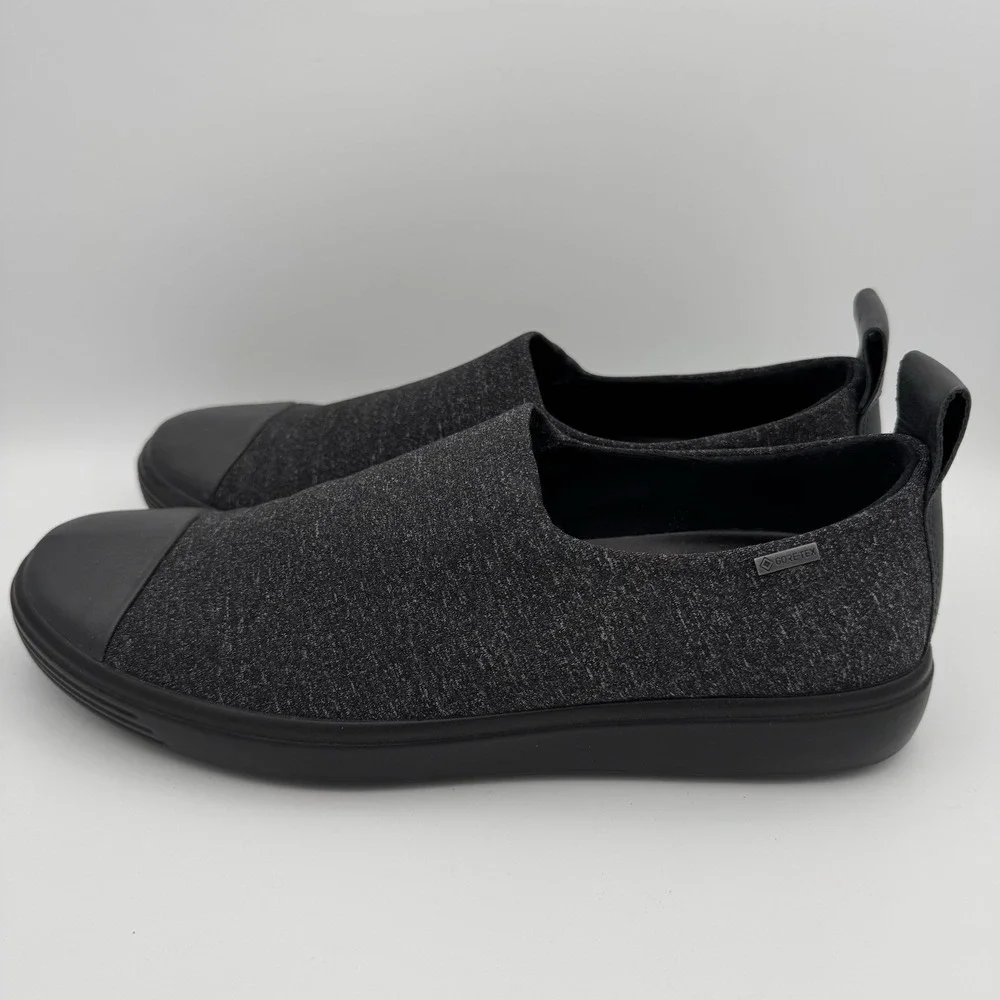 Ecco Women's 10 41 Soft 7 Black Low Top Slip On Comfort Shoes Cap Toe Gore‎ Tex